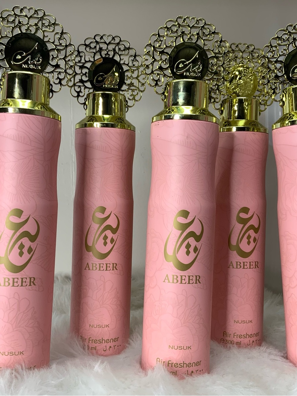 Abeer Pink & Gold Floral Air Freshener Spray